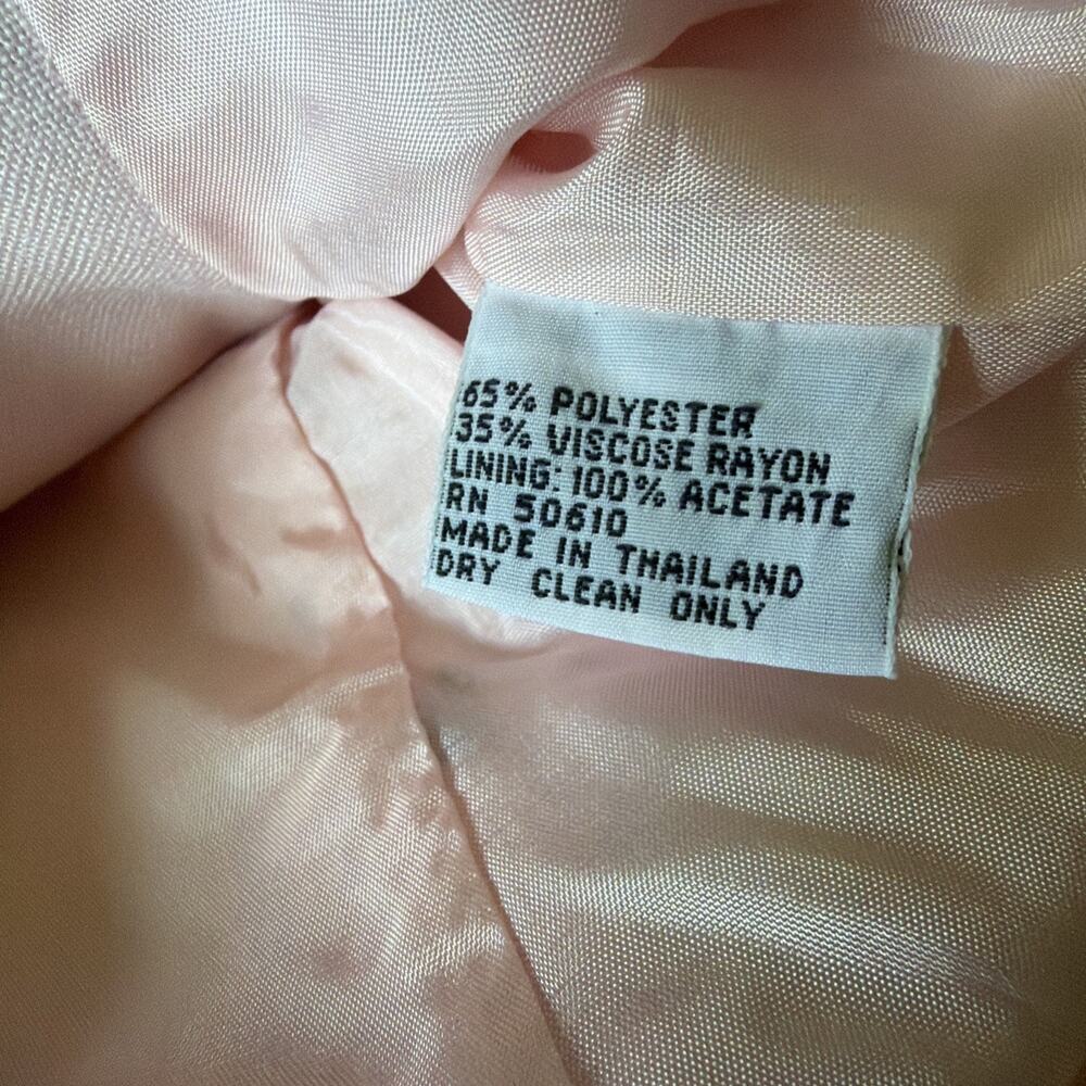 Vintage Kasper ASL Polka Dot Skirt Suit Sz 8 Blush Pink Black Barbiecore 90’s - Picture 6 of 16